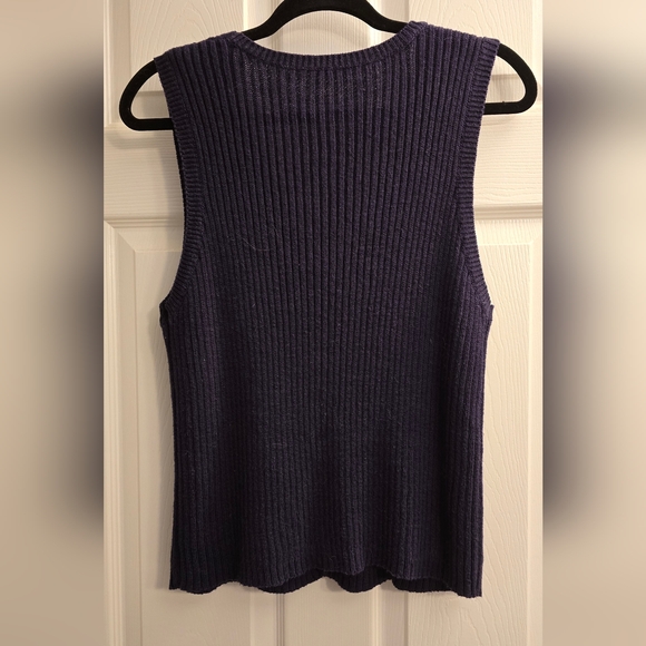 Sag Harbor Navy Button-Up Sweater Vest. SP - Picture 2 of 5